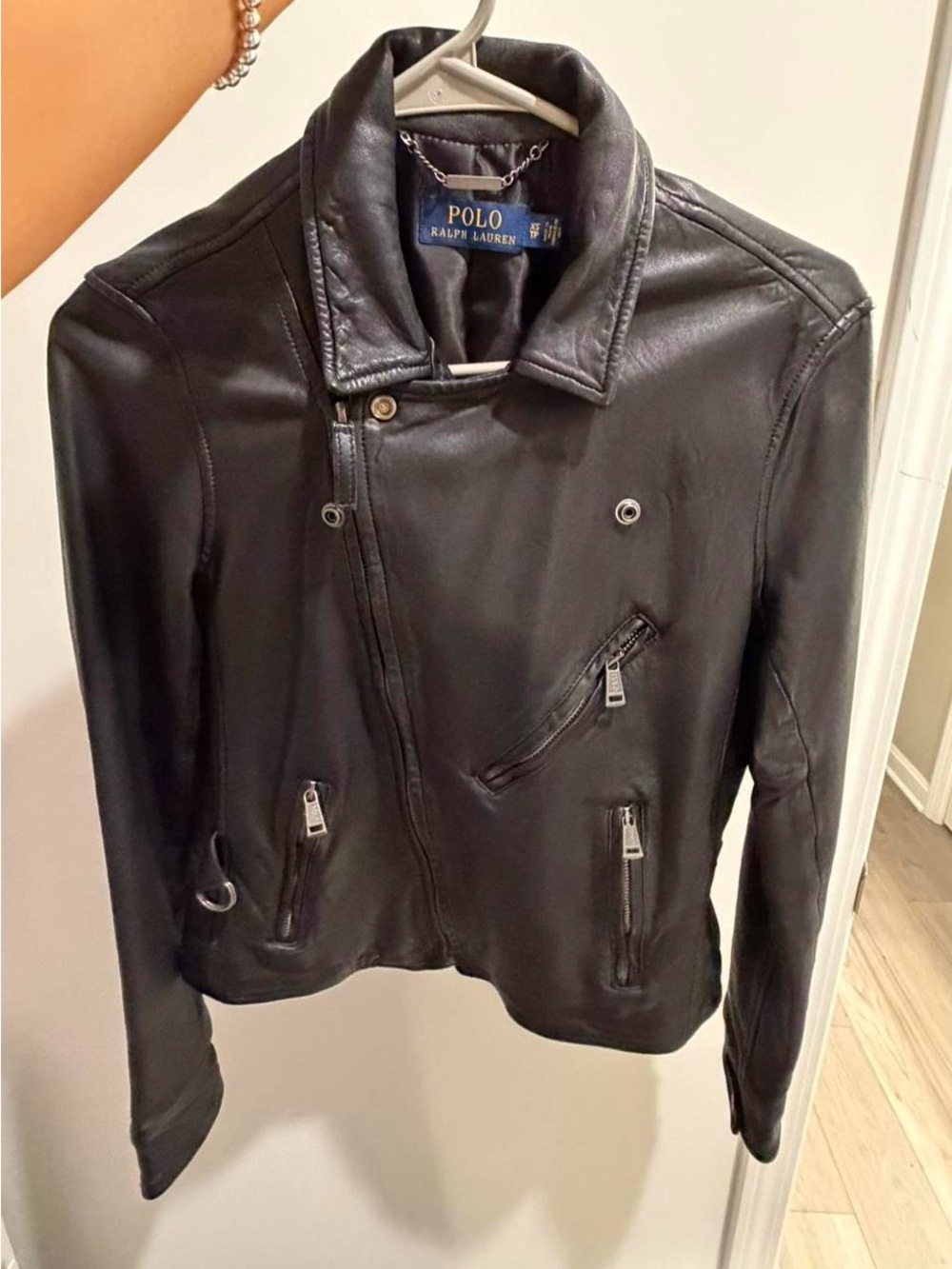 Polo by Ralph Lauren Black Leather Moto Jacket
